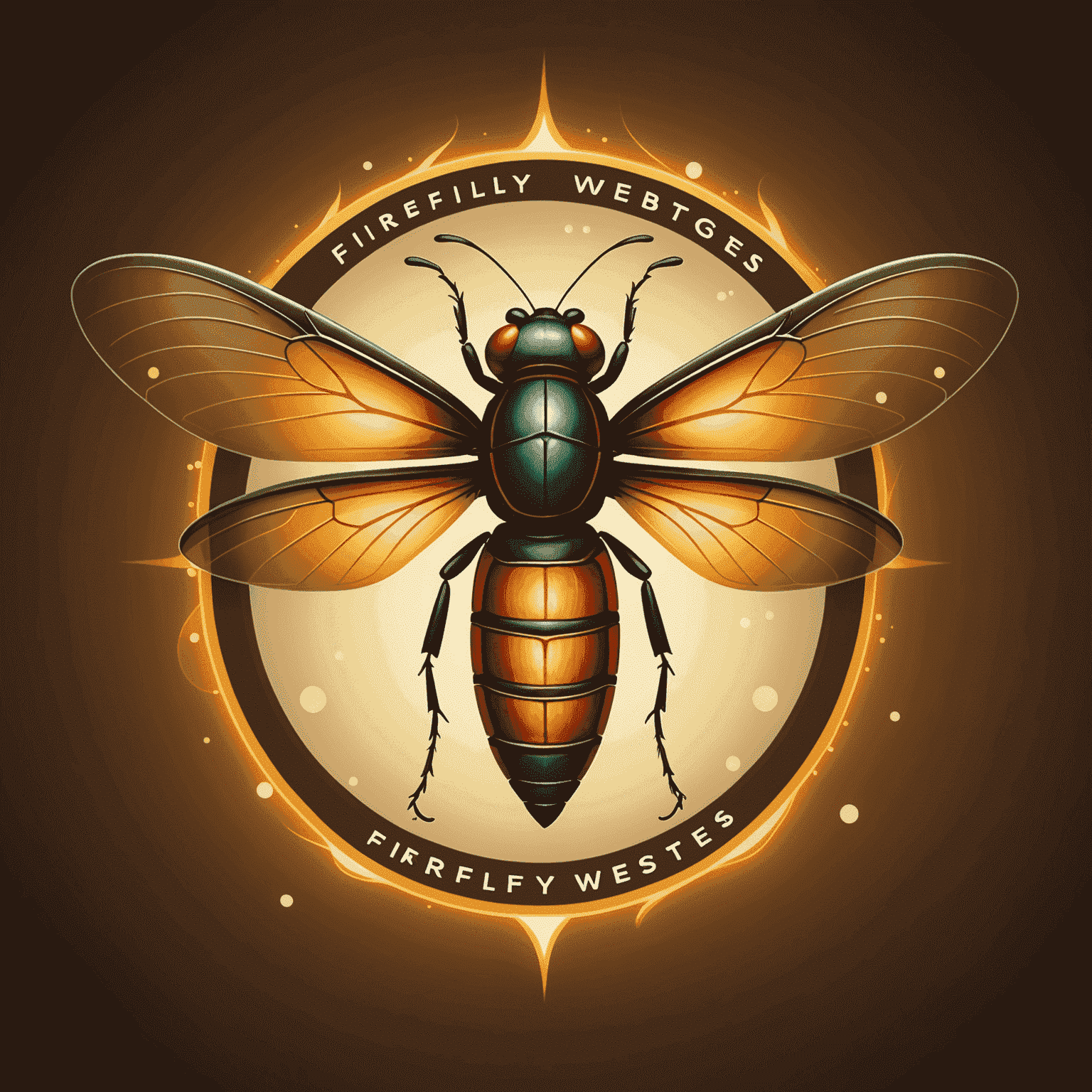 Firefly Websites Logo - A stylized firefly with glowing wings next to the text 'FireflyWebsites'