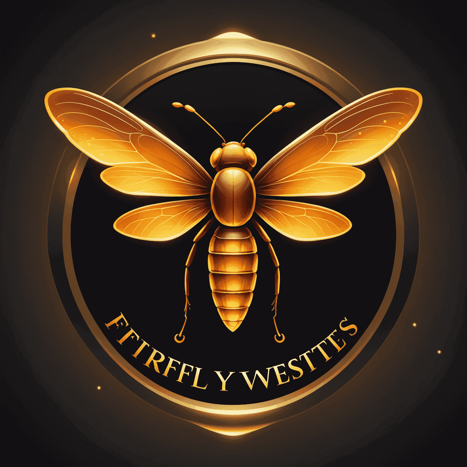 Firefly Websites Logo - A stylized firefly with glowing wings next to the text 'FireflyWebsites'