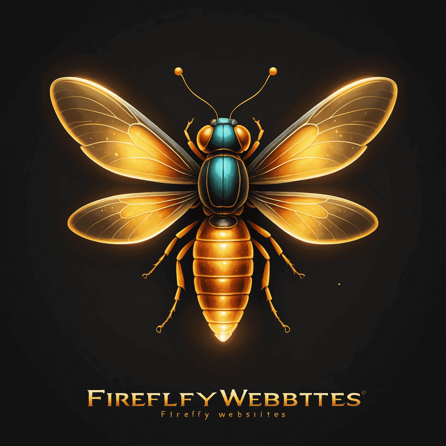 Firefly Websites Logo - A stylized firefly with glowing wings next to the text 'FireflyWebsites'