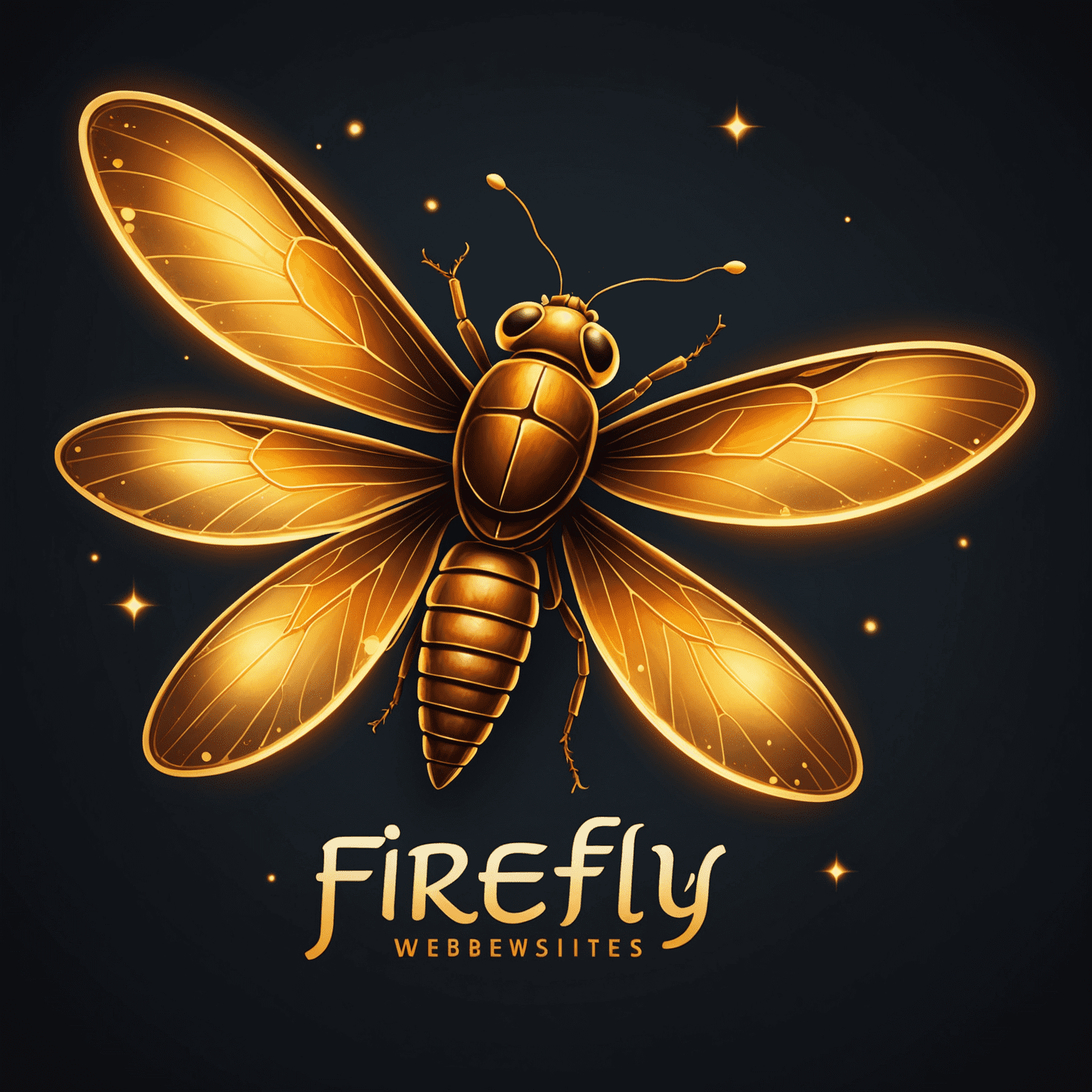 Firefly Websites Logo - A stylized firefly with glowing wings next to the text 'FireflyWebsites'