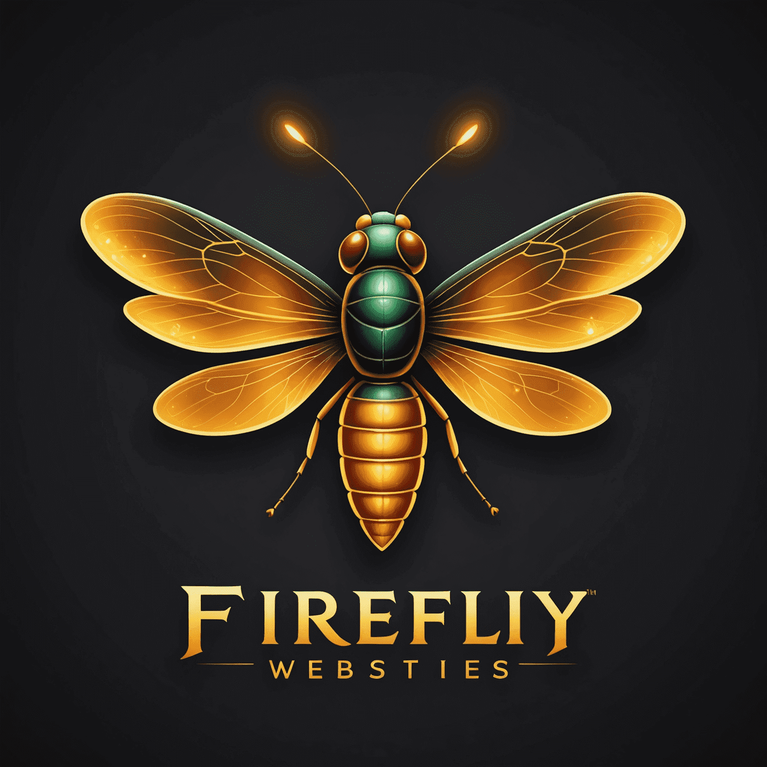 Firefly Websites Logo - A stylized firefly with glowing wings next to the text 'FireflyWebsites'