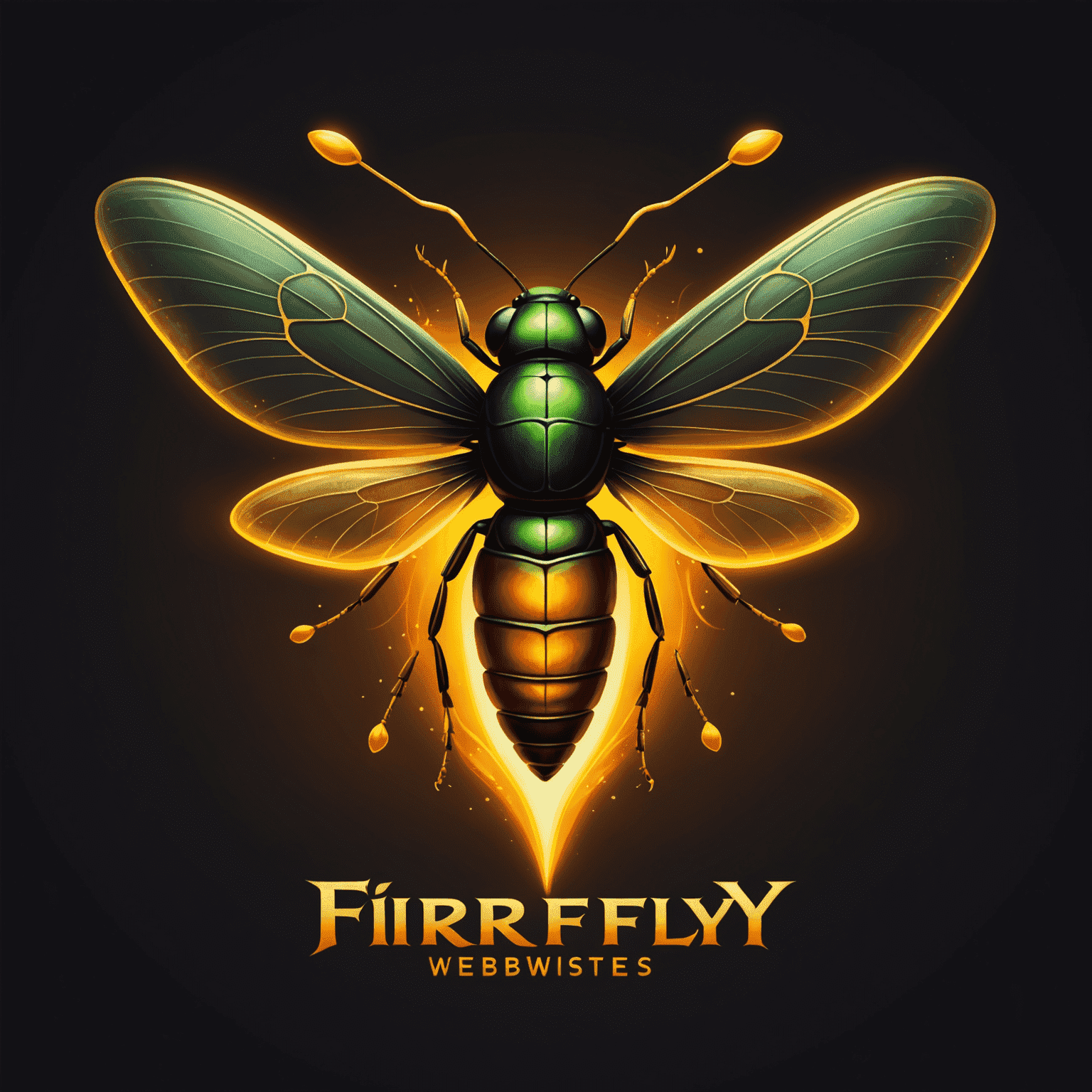 Firefly Websites Logo - A stylized firefly with glowing wings next to the text 'FireflyWebsites'