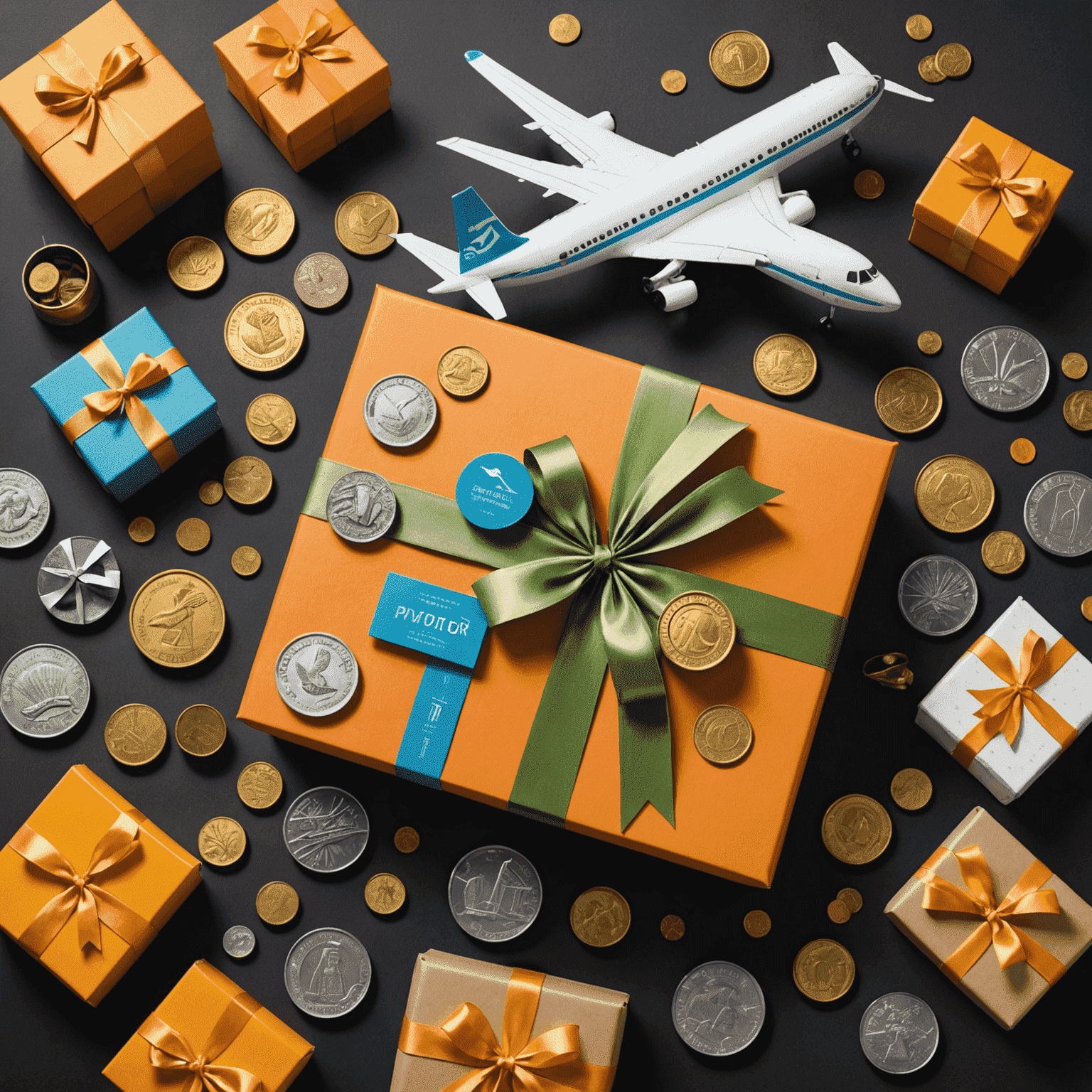 A collage of gift boxes, coins, and celebratory elements with an Aviator theme, showcasing various bonuses and promotional offers available to Indian players.