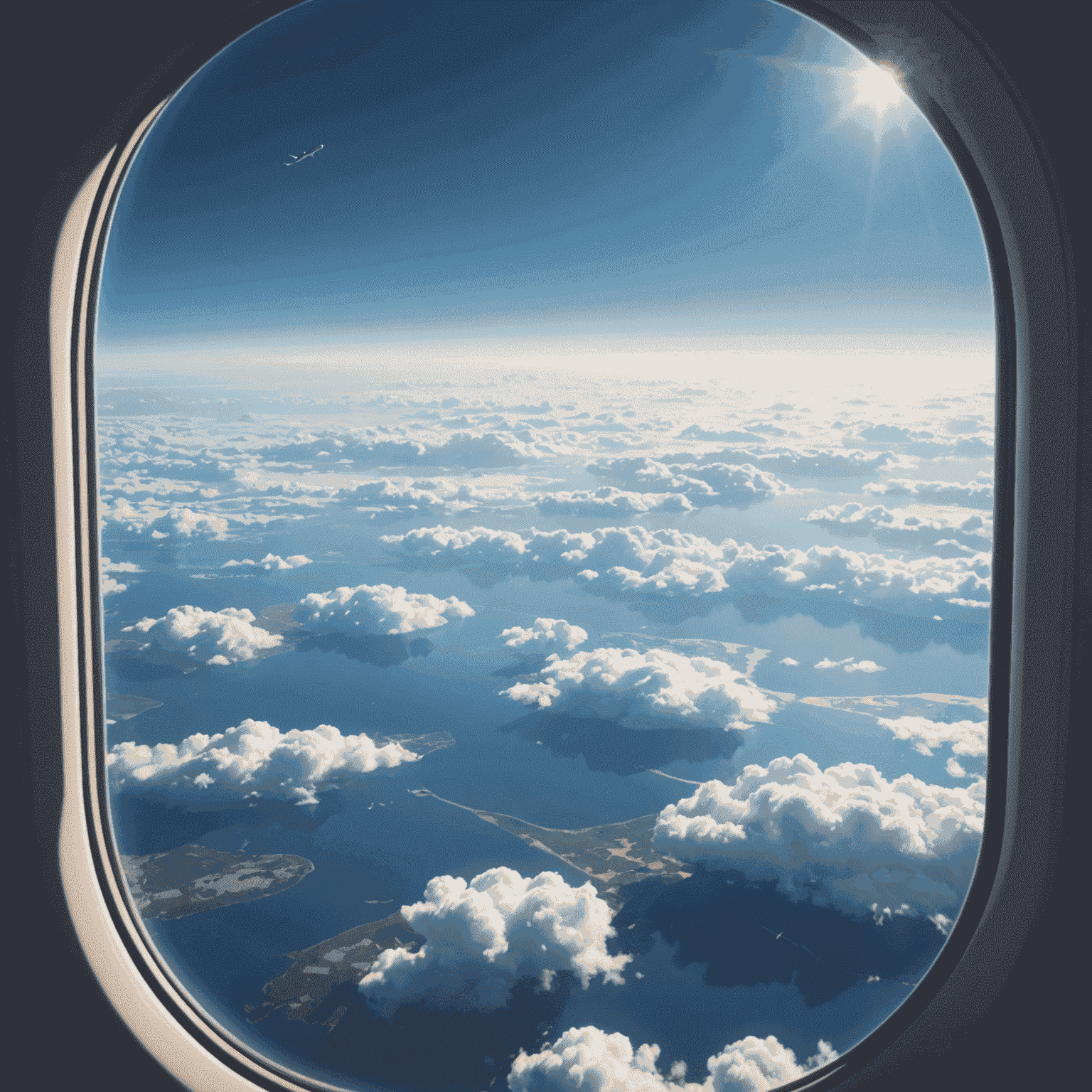 A serene sky view from an airplane window, symbolizing the balance between exciting gameplay and responsible gaming habits